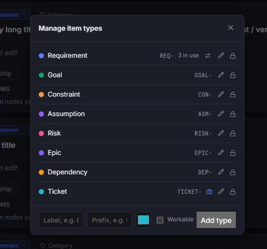 Manage Types