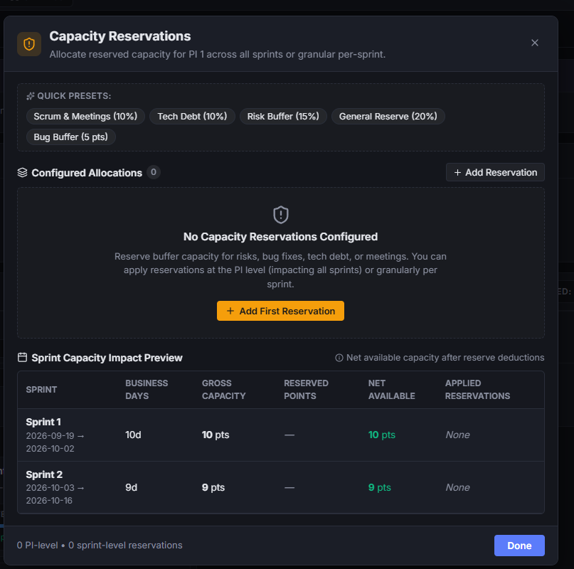 Reservations