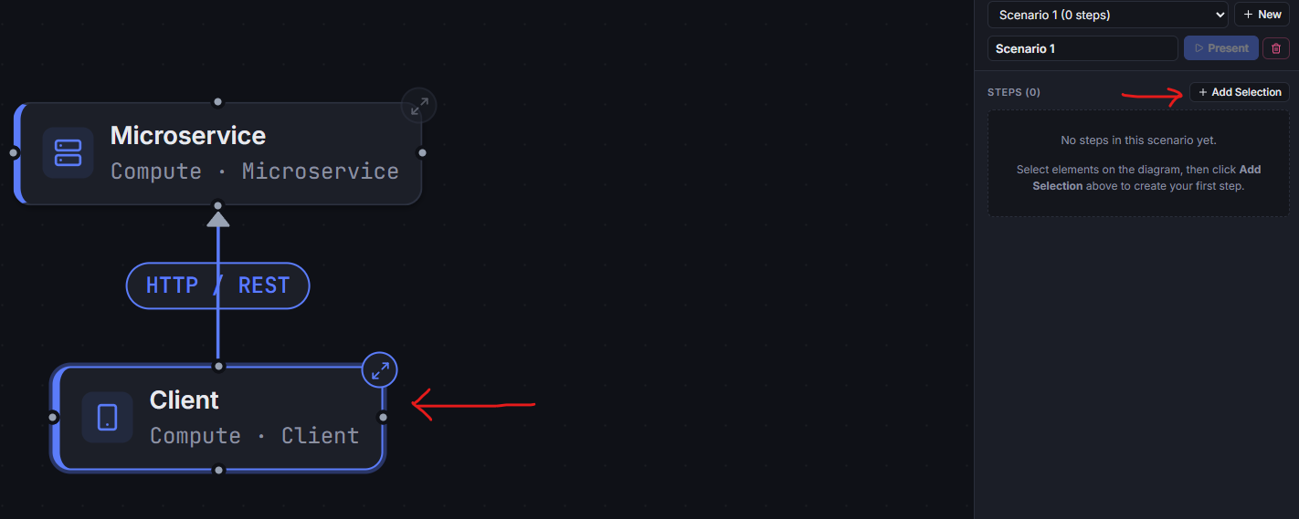 scenario step configuration